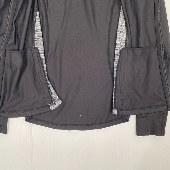 Icyzone Full Zip Athletic Jacket Size M Running Cycling Black Zip Pockets Stretc - Picture 11 of 11